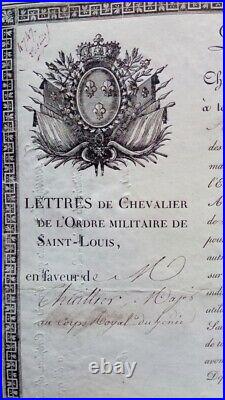 Ai105-diplome Ordre Militaire-louis Xviii-soult-thuillier- Thouvenot-1814