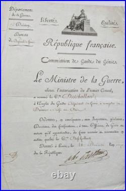 Alexandre BERTHIER, pièce en partie imprimée, signature autographe, vignette