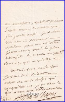 Alfred de VIGNY Belle lettre autographe signée 8 septembre 1838