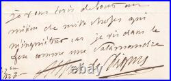 Alfred de VIGNY Belle lettre autographe signée 8 septembre 1838