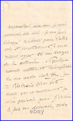 Alfred de VIGNY Lettre autographe signée au comte d'ORSAY- Dandysme