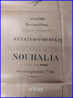 Algérie Carte de délimitation de la tribu des Souhalia, 1867