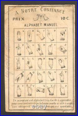 Alphabet manuel pour sourd et muet. Lithographie vers 1860