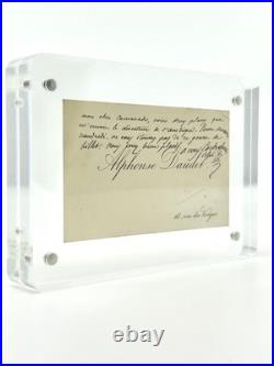 Alphonse DAUDET, Carte de visite autographe signée