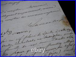 Alphonse DE LAMARTINE lettre autographe signée
