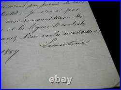 Alphonse DE LAMARTINE lettre autographe signée 1857