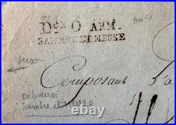 An IV Lettre Armée Sambre Meuse Déboursé ARM Cote Reinhardt 1300 Rare
