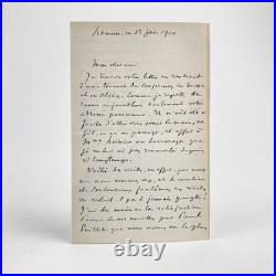 Anatole Le Braz Longue Lettre Autographe Signée. 1910 Bretagne