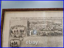 Ancien Papier Vue de la Ville de Lovango dans le Royaume du Congo Chatelain 1720