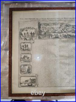 Ancien Papier Vue de la Ville de Lovango dans le Royaume du Congo Chatelain 1720