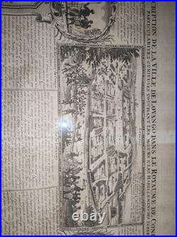 Ancien Papier Vue de la Ville de Lovango dans le Royaume du Congo Chatelain 1720