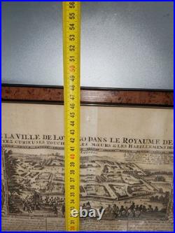 Ancien Papier Vue de la Ville de Lovango dans le Royaume du Congo Chatelain 1720