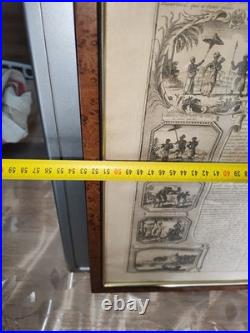Ancien Papier Vue de la Ville de Lovango dans le Royaume du Congo Chatelain 1720