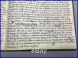 Ancien cahier entièrement manuscrit entièrement consacré À lhistoire Du village