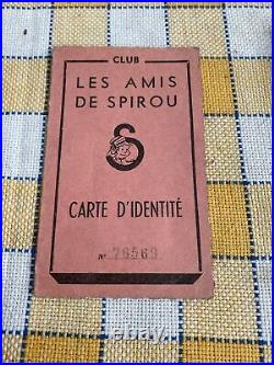 Ancienne Carte Membre Club Spirou Carte Identité 1950 Ne 1936 Collection