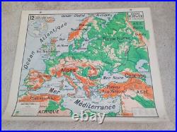 Ancienne Carte Scolaire EUROPE Relief du sol, par Vidal lablache