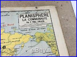 Ancienne Carte Scolaire Planisphere La Communaute Carte Parlantes Muettes Vidal