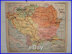 Ancienne Carte Scolaire Roumanie Yougoslavie Turquie Bulgarie N 33 Etats Balkani