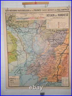 Ancienne Carte scolaire Nord Est Métallurgie Fer Houille Haut Fourneaux N° 7