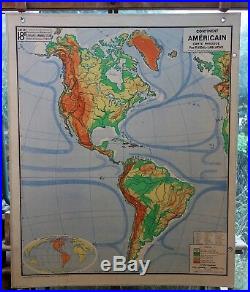 Ancienne carte géographie scolaire vidal lablache Colin 18 continent américain