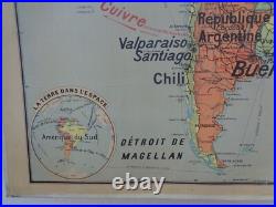 Ancienne carte scolaire Amérique du Sud Brésil. Guyanes. Argentine. N° 20