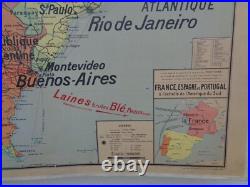 Ancienne carte scolaire Amérique du Sud Brésil. Guyanes. Argentine. N° 20