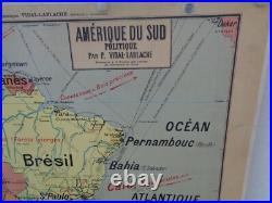 Ancienne carte scolaire Amérique du Sud Brésil. Guyanes. Argentine. N° 20