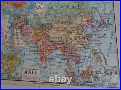 Ancienne carte scolaire Asie. Inde. Chine. Iran. Japon. Siam. Indo N° 22