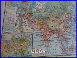 Ancienne carte scolaire Asie. Inde. Chine. Iran. Japon. Siam. Indo N° 22