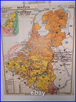 Ancienne carte scolaire Belgique. Pays Bas. Flandre Hollande. N° 59 Affiche