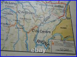 Ancienne carte scolaire France Canaux Fleuve N° 6 Affiche