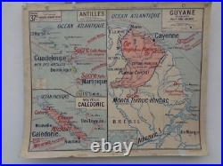 Ancienne carte scolaire Guyane. Nouvelle Calédonie. Antilles. Martinique N 37