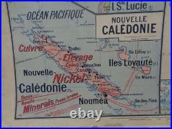 Ancienne carte scolaire Guyane. Nouvelle Calédonie. Antilles. Martinique N 37