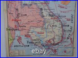 Ancienne carte scolaire -Indochine. Siam. Cambodge. Saigon Madagascar N 36