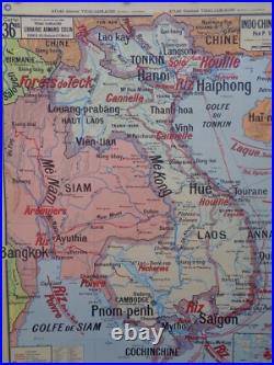 Ancienne carte scolaire -Indochine. Siam. Cambodge. Saigon Madagascar N 36