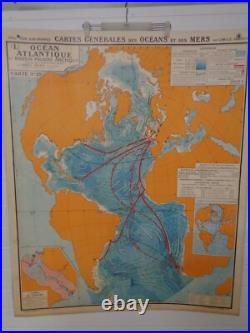 Ancienne carte scolaire générales des Océans et des Mers