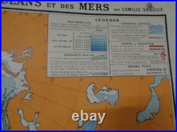 Ancienne carte scolaire générales des Océans et des Mers