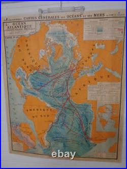 Ancienne carte scolaire générales des Océans et des Mers