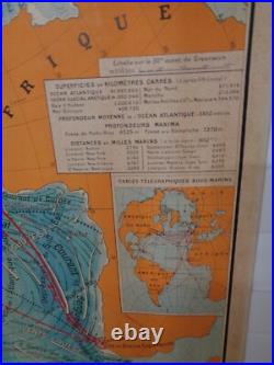 Ancienne carte scolaire générales des Océans et des Mers