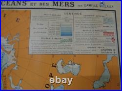 Ancienne carte scolaire générales des Océans et des Mers