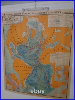 Ancienne carte scolaire générales des Océans et des Mers