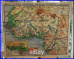 Ancienne carte scolaire géographie hatier Afrique occidentale et équatoriale