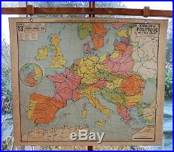 Ancienne carte scolaire géographie vidal lablache Colin 13 Europe politique