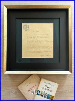 André BRETON Beau poème surréaliste autographe signée Monde surréalisme