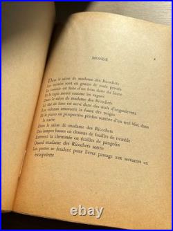 André BRETON Beau poème surréaliste autographe signée Monde surréalisme