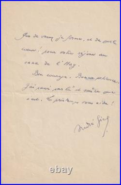 André GIDE lettre autographe signée maladie Henry Poulaille sanatorium