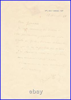 André Gide relit Zola lettre autographe signée écrivain