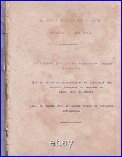 Année 1920. Tunnel sous la Manche. Jonnard. Bertin. Rapport. Tapuscrit. 52 pages
