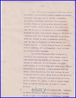 Année 1920. Tunnel sous la Manche. Jonnard. Bertin. Rapport. Tapuscrit. 52 pages