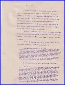 Année 1920. Tunnel sous la Manche. Jonnard. Bertin. Rapport. Tapuscrit. 52 pages